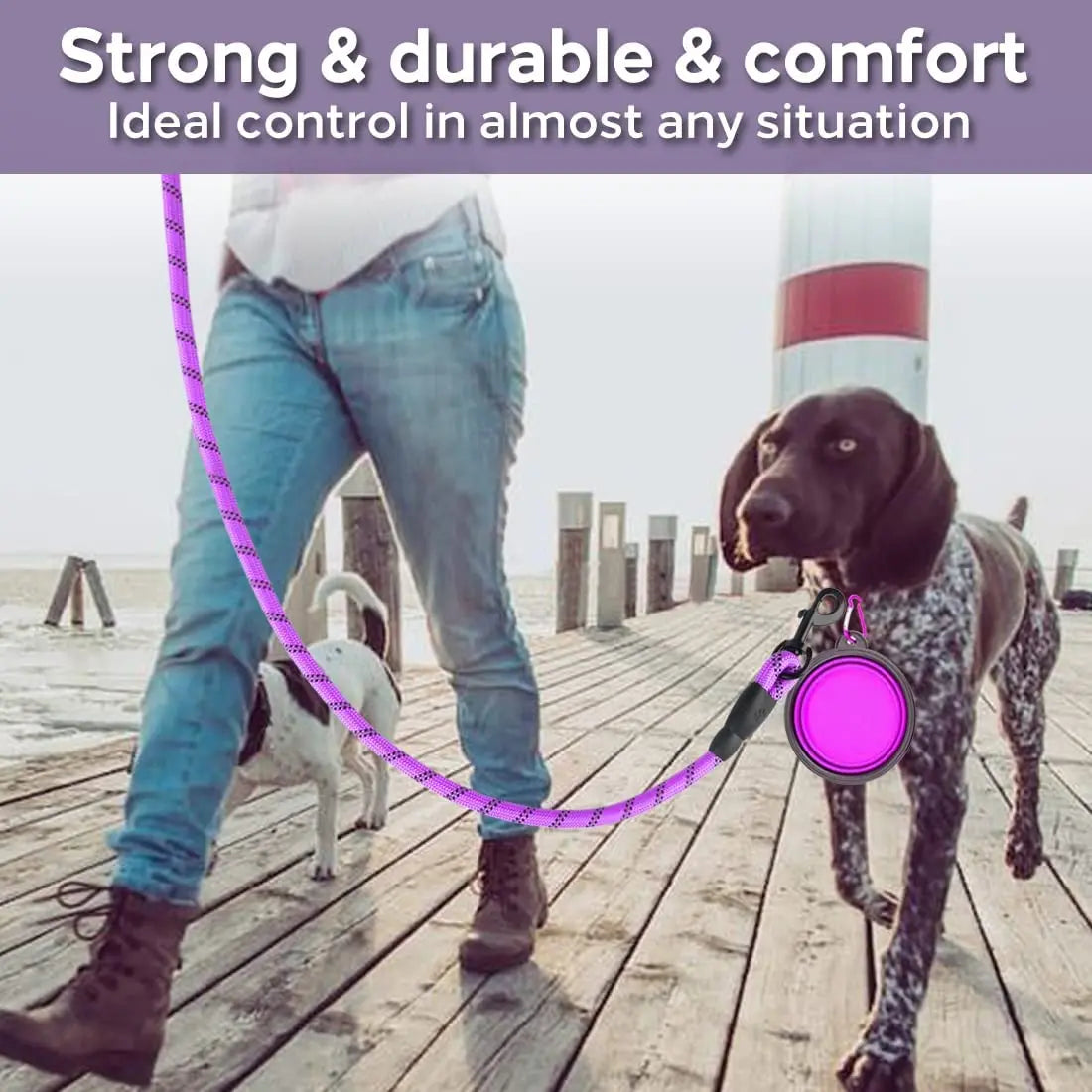 Strong & Reflective Dog Leash for Small, Medium & Large Dogs