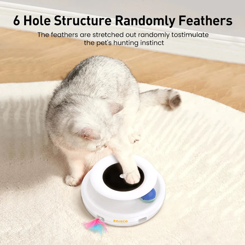 2-in-1 Smart Cat Toy Set: Automatic Feather & Interactive Ball with 5 Modes